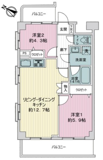 ライオンズマンション池袋要町第2　9階　間取図